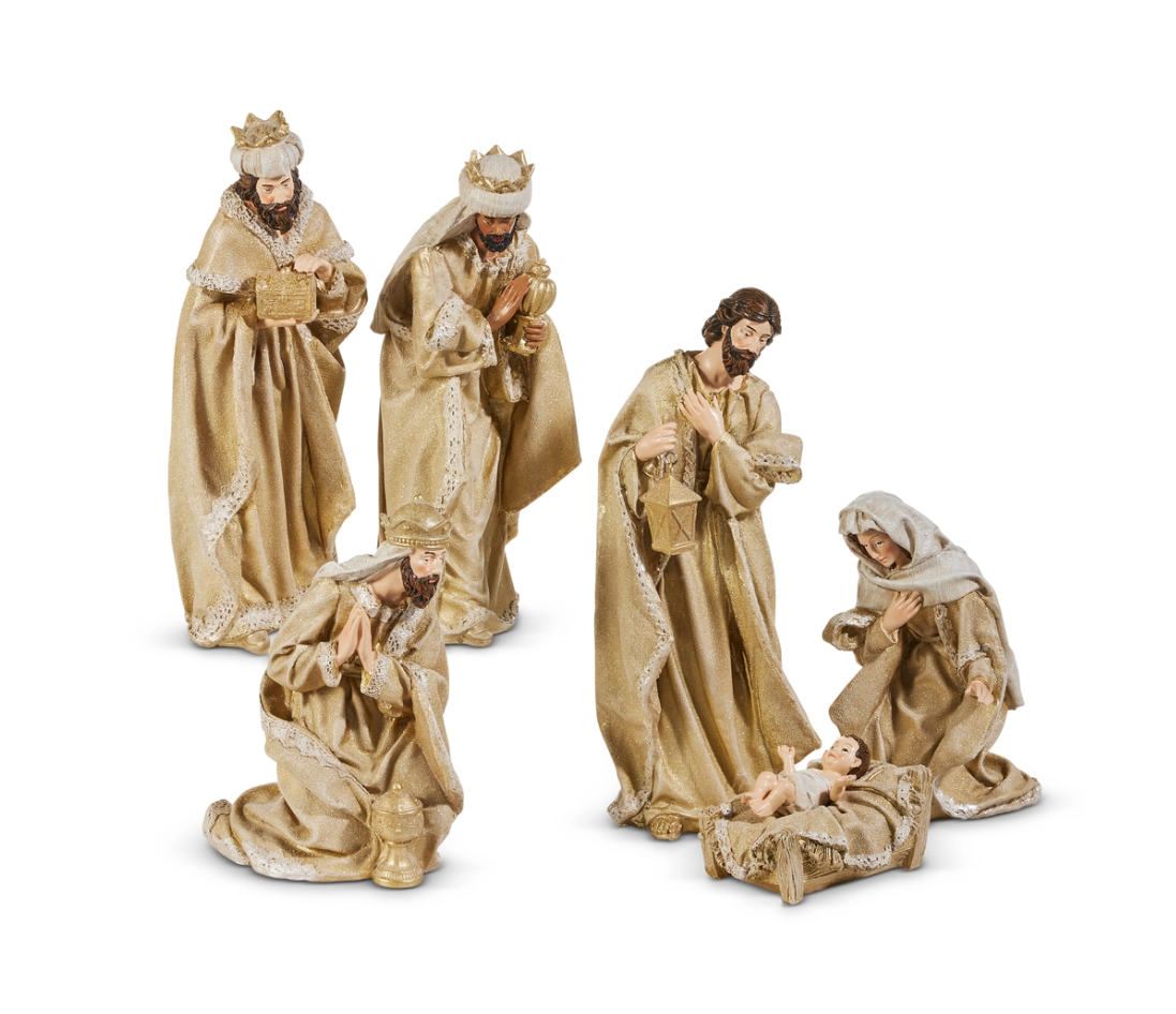15.5" Glittered Nativity - Gabrielle's Biloxi