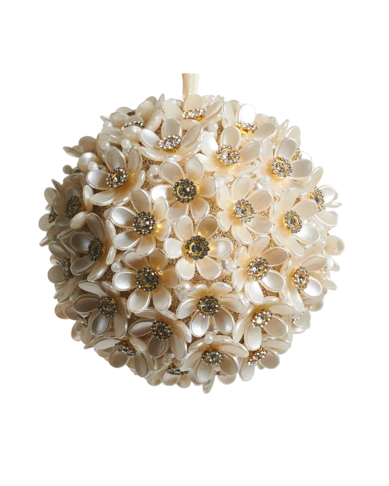 5" Pearl Floral Ball Ornament - Gabrielle's Biloxi