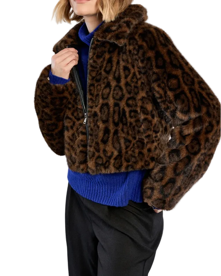 Cheetah Fur Coat - Chocolate