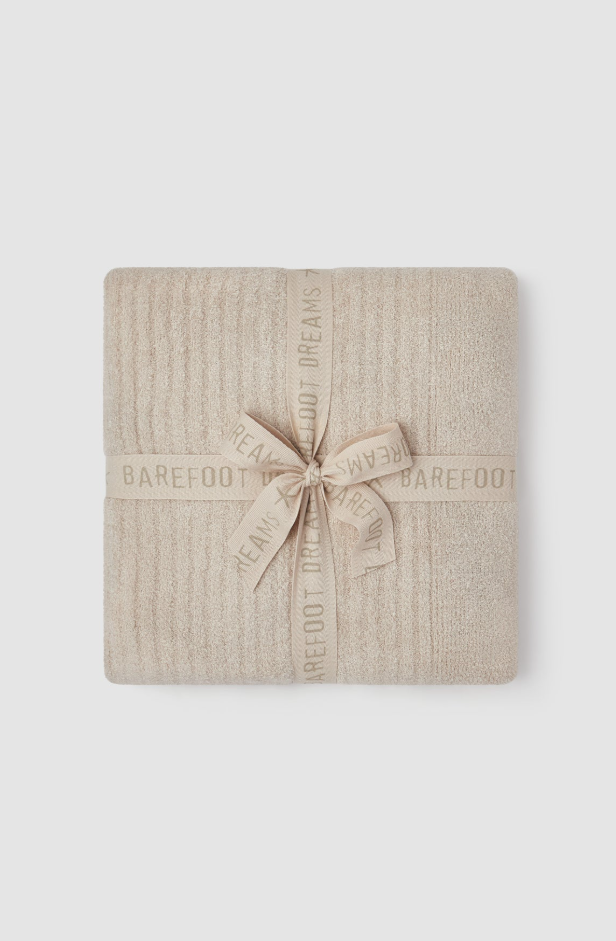 Barefoot Dreams Cozychic Lite Ribbed Throw - Stone