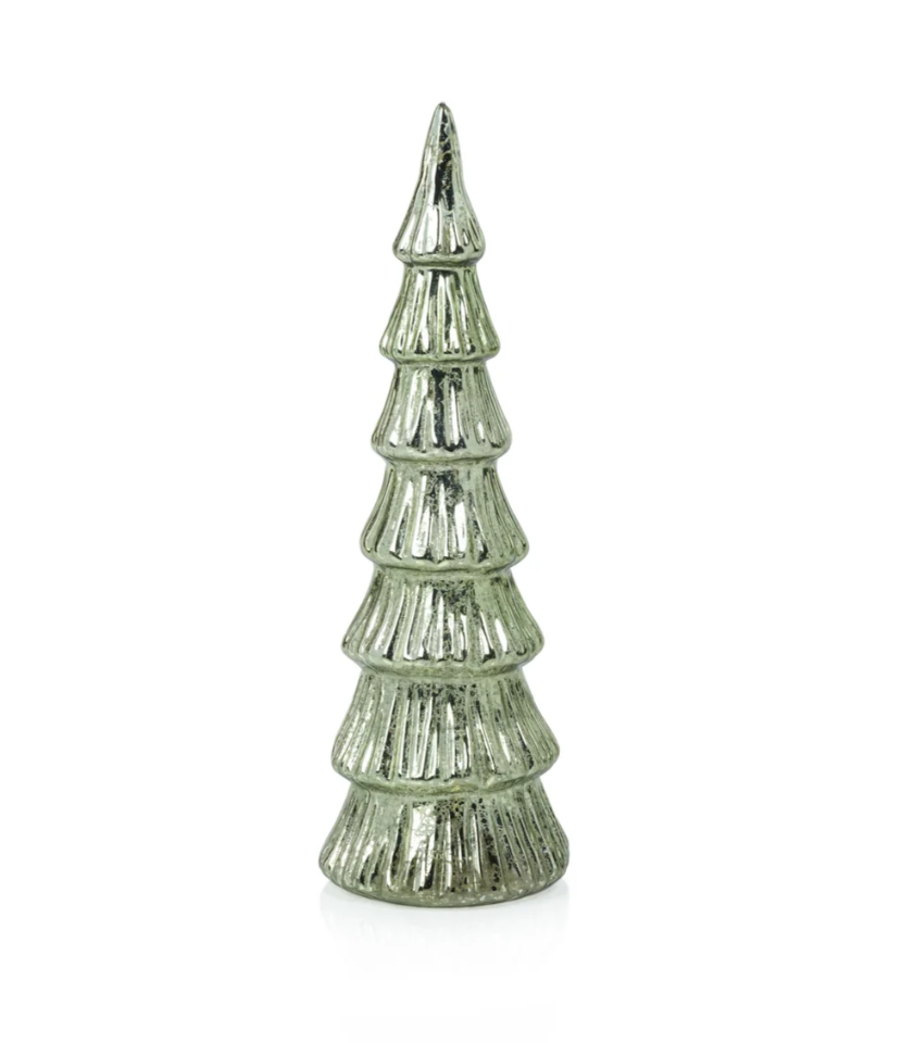 Linden LED Glass Tree- Light Green, 12.5" - Gabrielle's Biloxi