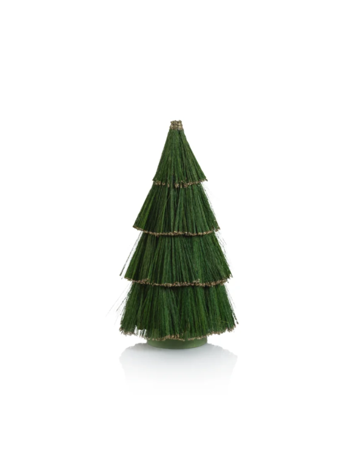 Tiger Grass Green Tree w/ Gold Glitter Trim 12.00" - Gabrielle's Biloxi