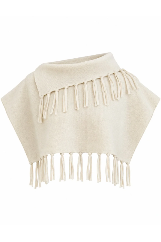 Anna Cate Fringe Wrap - Ivory - Gabrielle's Biloxi