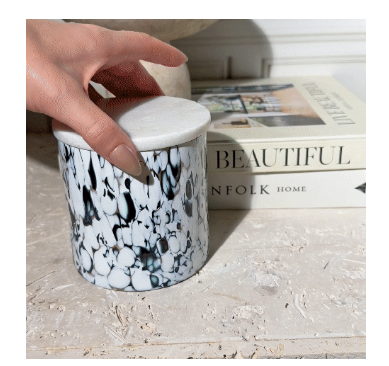 Signature Candle Lid - White Polished Marble - Gabrielle's Biloxi