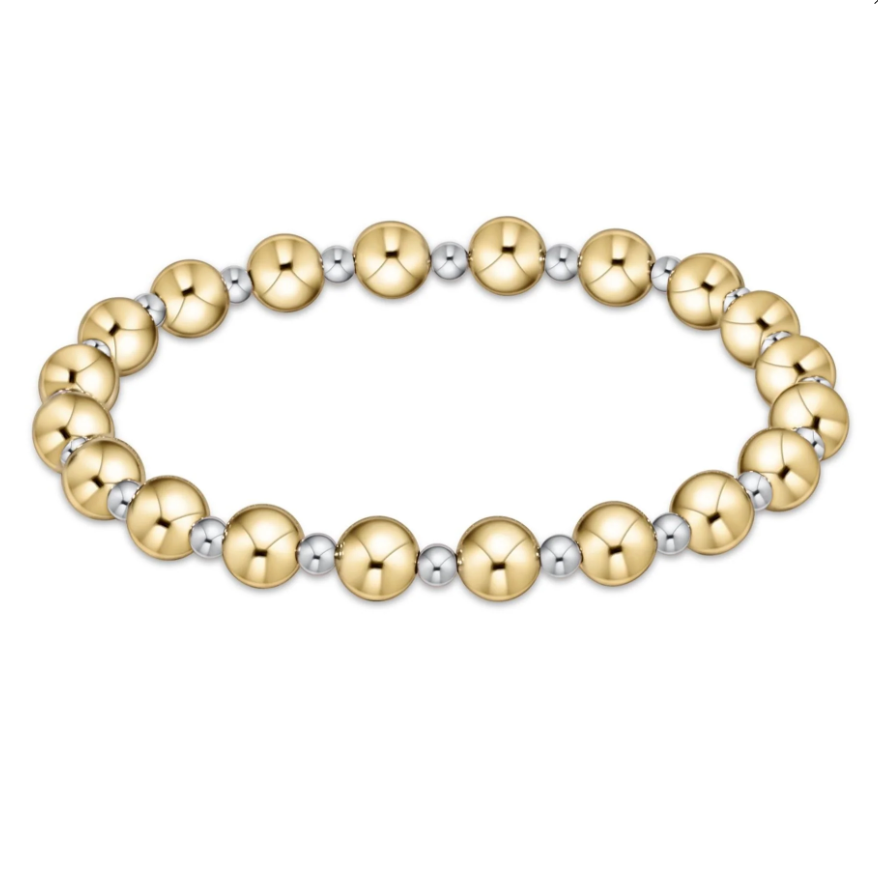 ENewton Classic Grateful Pattern 6mm Bead Bracelet - Mixed Metal - Gabrielle's Biloxi