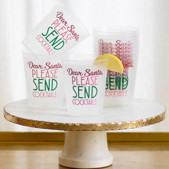 Dear Santa Party Frosted Cups - Gabrielle's Biloxi