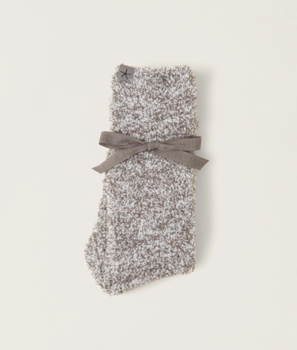 Barefoot Dreams Cozychic Heathered Socks - Charcoal / White - Gabrielle's Biloxi