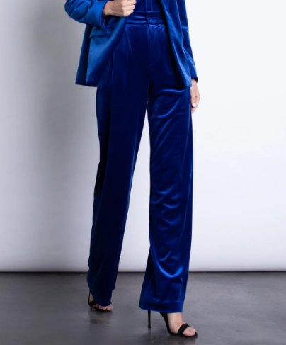 Karina Grimaldi Ximena Velvet Pants - Dusk Blue - Gabrielle's Biloxi