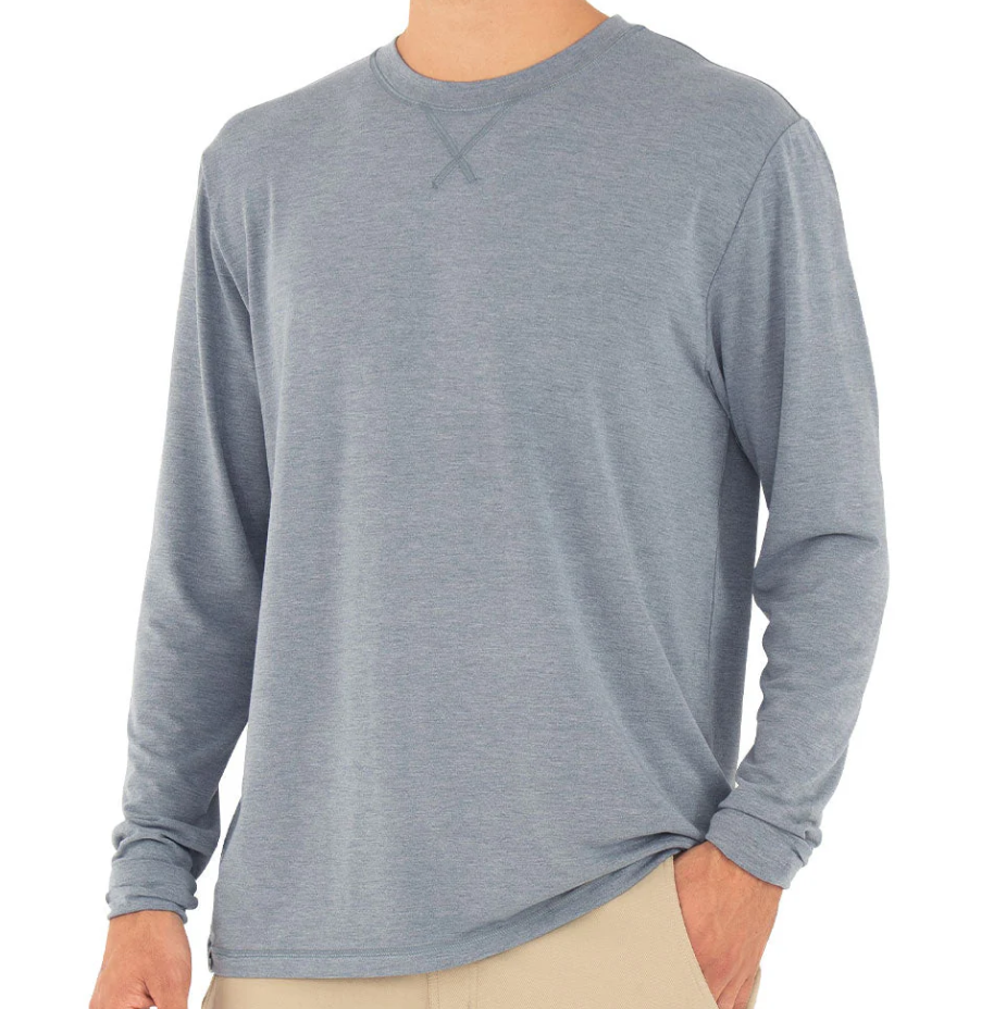 Free Fly Bamboo Flex Long Sleeve - Heather Blue Dusk - Gabrielle's Biloxi