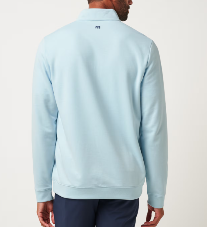 Travis Mathew Upgraded Chest Stripe Quarter Zip - Cory Blue - Gabrielle's Biloxi