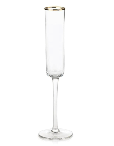 Champagne Flute with Gold Rim - Gabrielle's Biloxi