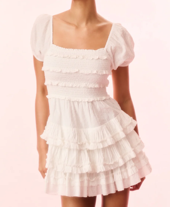 Love Shack Fancy Fellows Dress - Optic White - Gabrielle's Biloxi