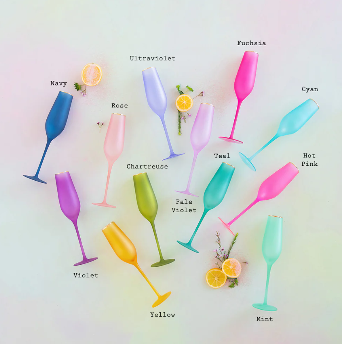 Glitterville Frosted Flute Glass - 10.25" - Gabrielle's Biloxi