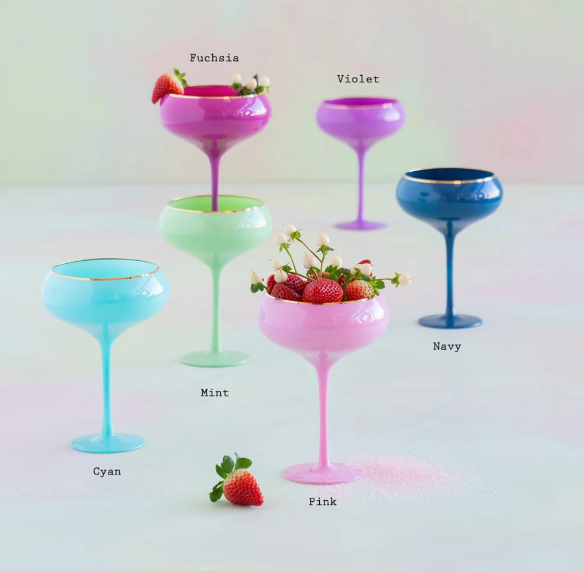 Glitterville Sugar Plum Coupe, Assorted, Glass, 7"