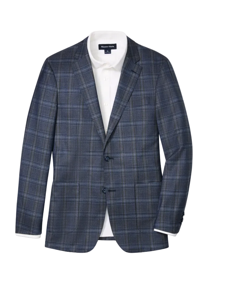 Mizzen+Main Lavelle Blazer - Navy Multi Windowpane - Gabrielle's Biloxi