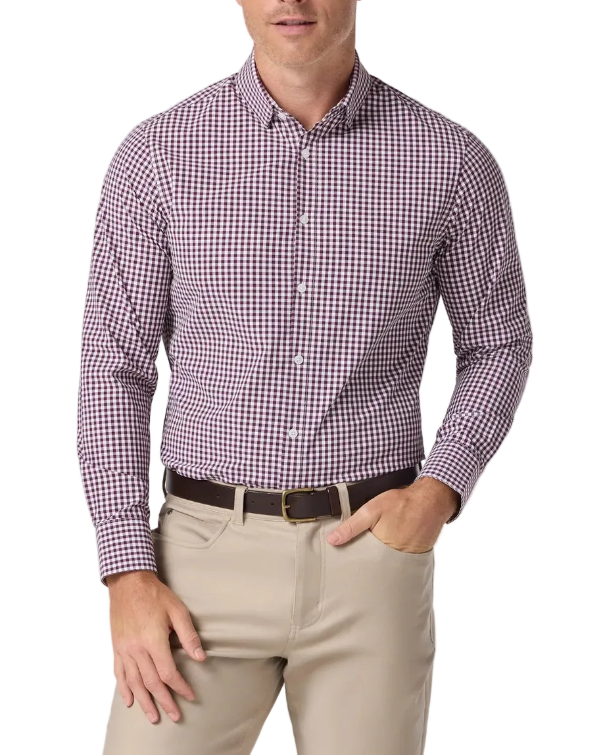 Mizzen+Main Leeward LS Dress Shirt - Eggplant Crew Gingham - Gabrielle's Biloxi