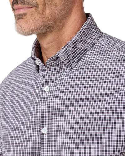 Mizzen+Main Leeward Trim LS Dress Shirt - Eggplant Winston Check