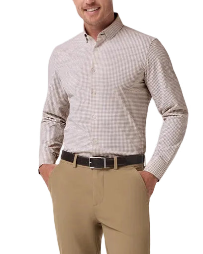 Mizzen+Main Trim Leeward LS Dress Shirt - Espresso Filbert Plaid - Gabrielle's Biloxi