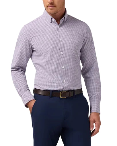 Mizzen+Main Leeward Trim LS Dress Shirt - Purple Dusk Sam Plaid - Gabrielle's Biloxi