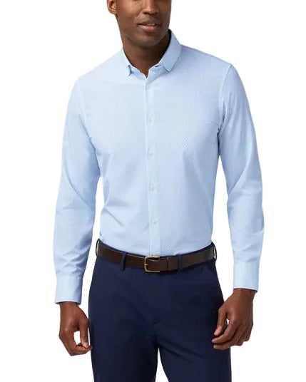 Mizzen+Main Leeward Trim LS Dress Shirt - Skyline Blue Diamond Shadow - Gabrielle's Biloxi