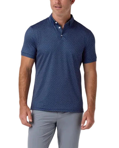 Mizzen+Main Versa SS Polo - Midnight Navy Dobby Dot - Gabrielle's Biloxi