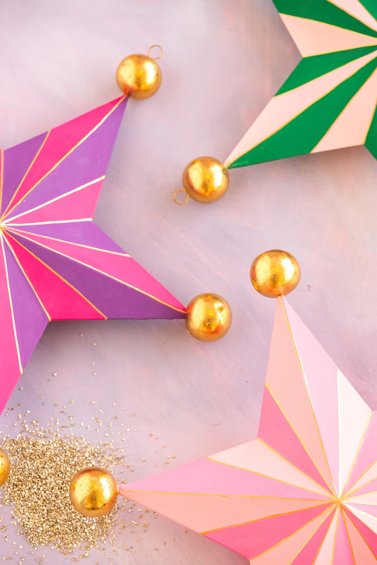 Glitterville Christmas Stripe Star - Purple/Fuchsia
