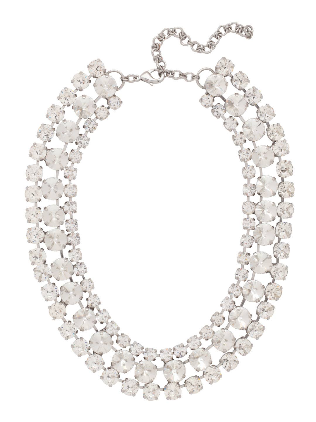 Sloane Layered Statement Necklace - Palladium Crystal - Gabrielle's Biloxi