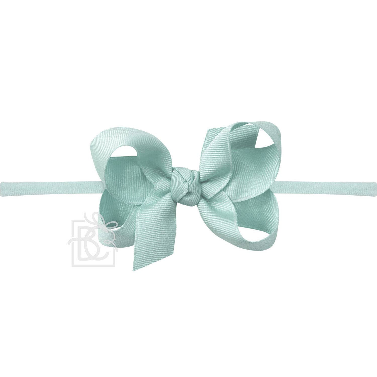 Pantyhose Headband with Signature Grosgrain Bow - Mineral Ice - Gabrielle's Biloxi