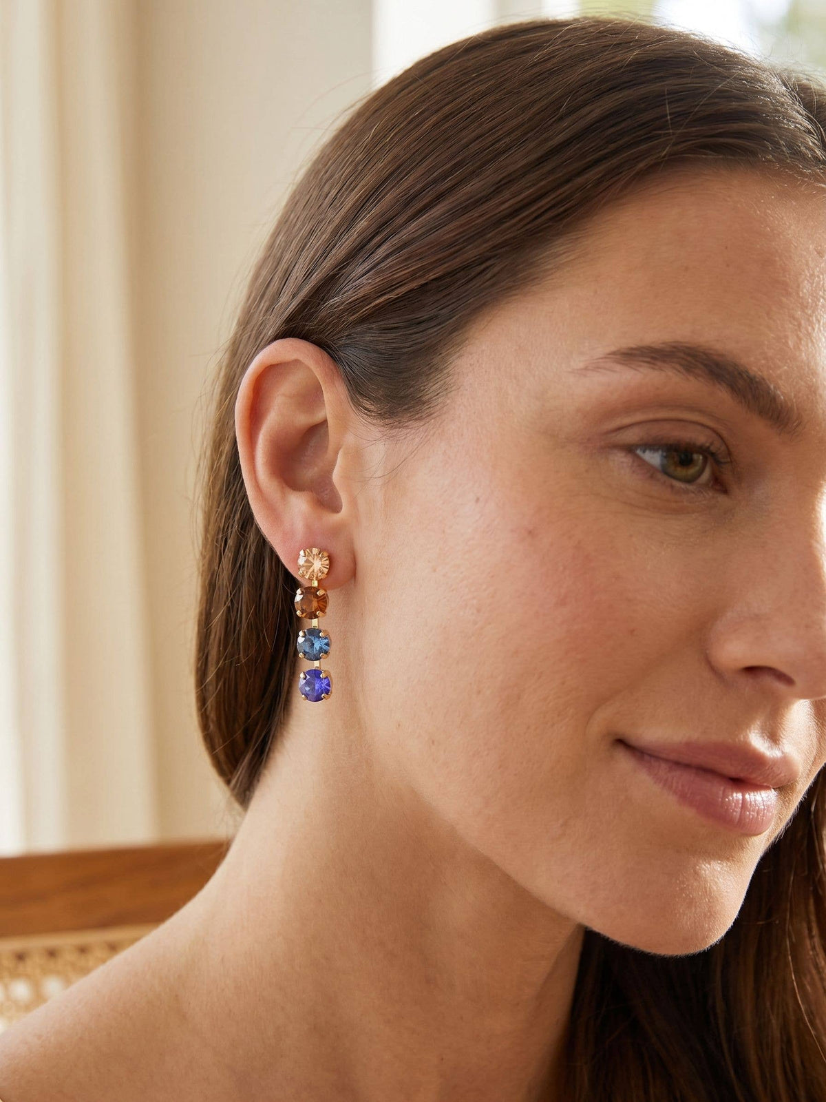 Matilda Dangle Earrings - Denim Moon
