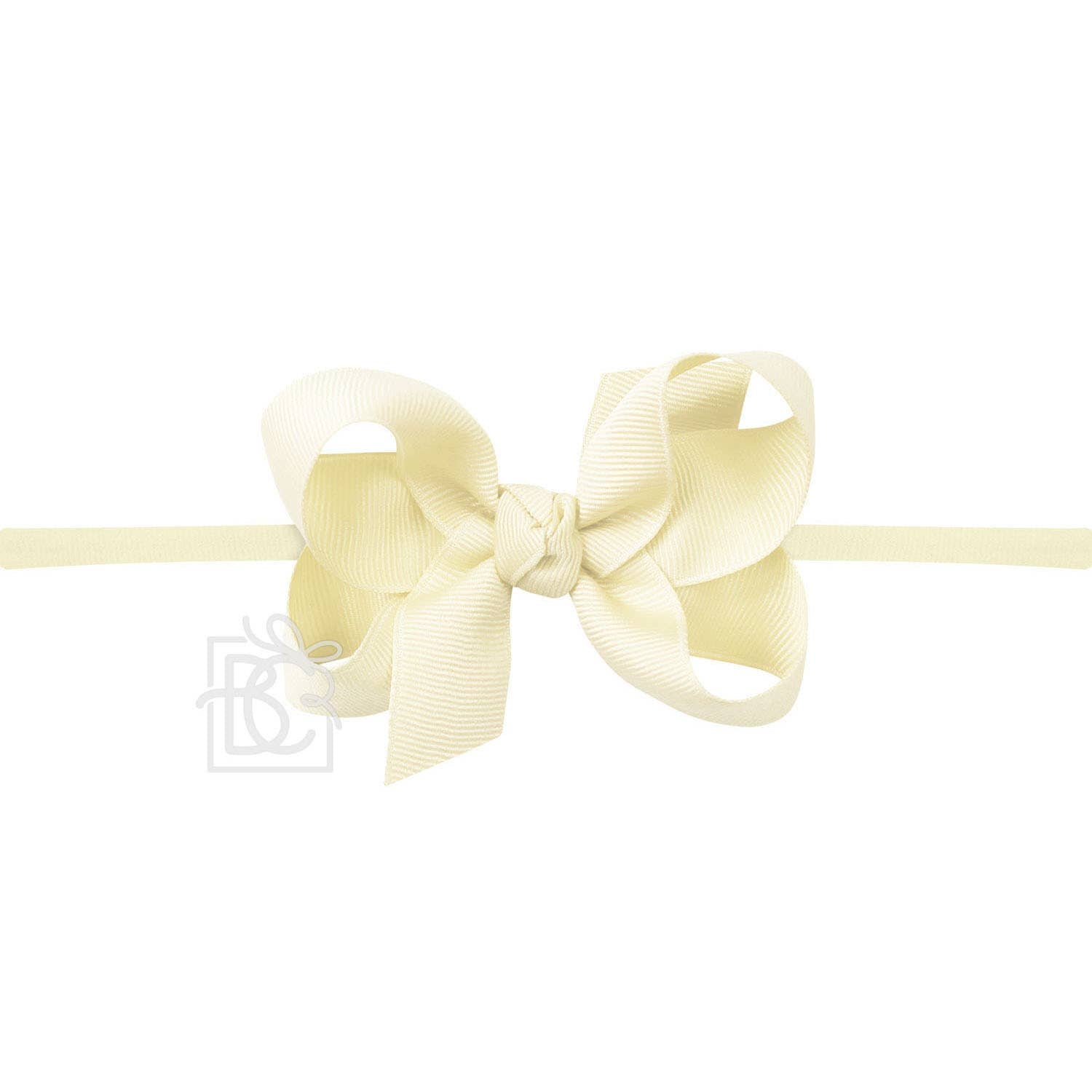 Pantyhose Headband with Signature Grosgrain Bow - Light Yellow - Gabrielle's Biloxi