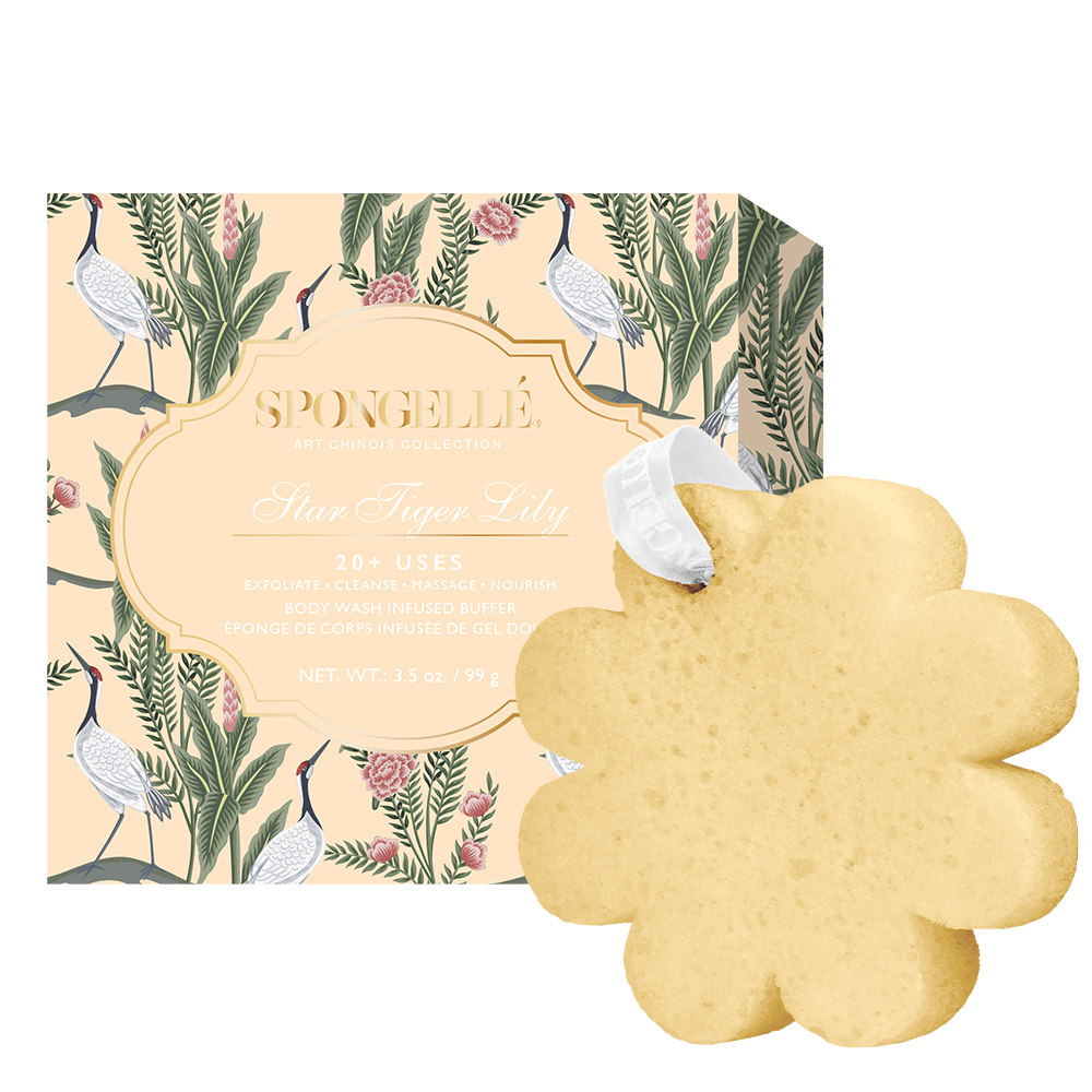 Spongellé Star Tiger Lily Art Chinois Body Buffer