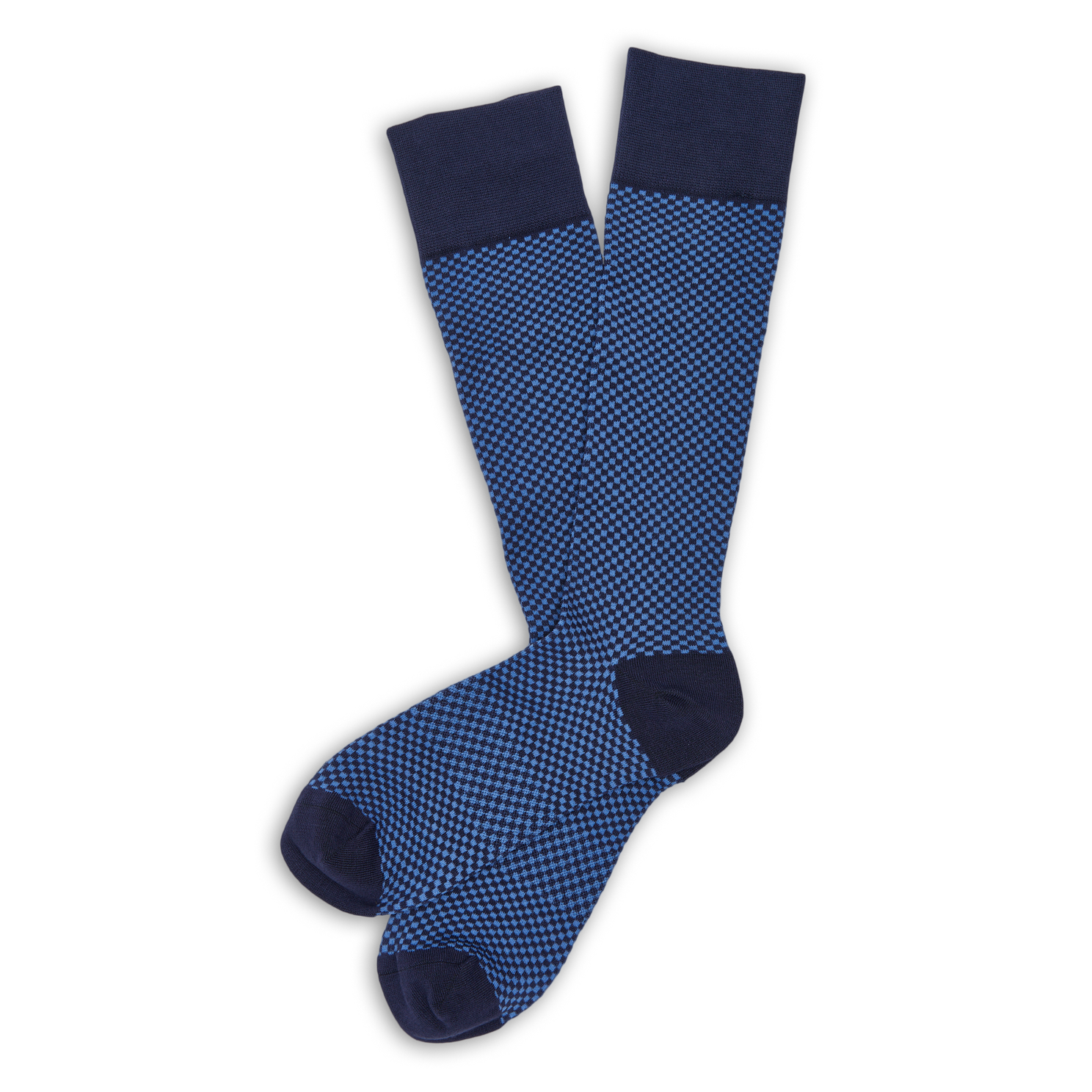 DeadSoxy Maddox - Navy and Blue Check Dress Socks - Gabrielle's Biloxi