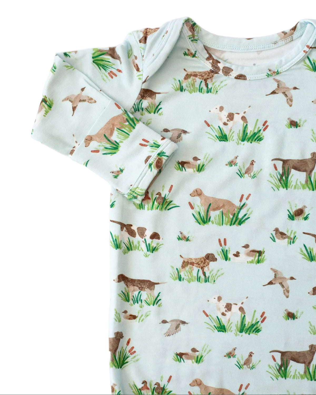 Delta Bird Hunting Dogs- Knotted Infant Gown - Gabrielle's Biloxi