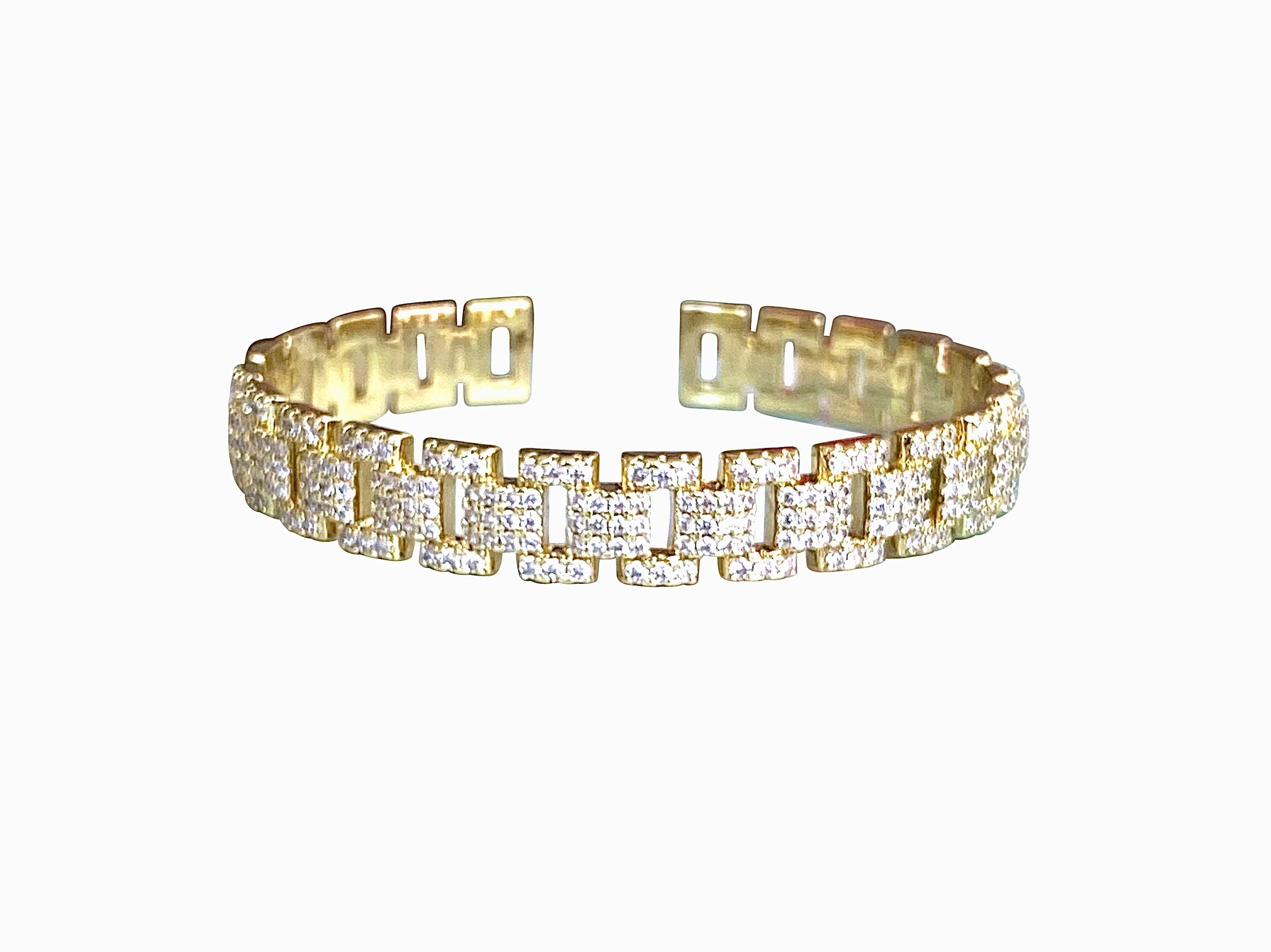 Ritz Gold Cuff Bracelet - Gabrielle's Biloxi