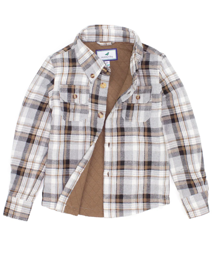 Properly Tied Boys Cypress Shirt Jacket - Barnwood - Gabrielle's Biloxi