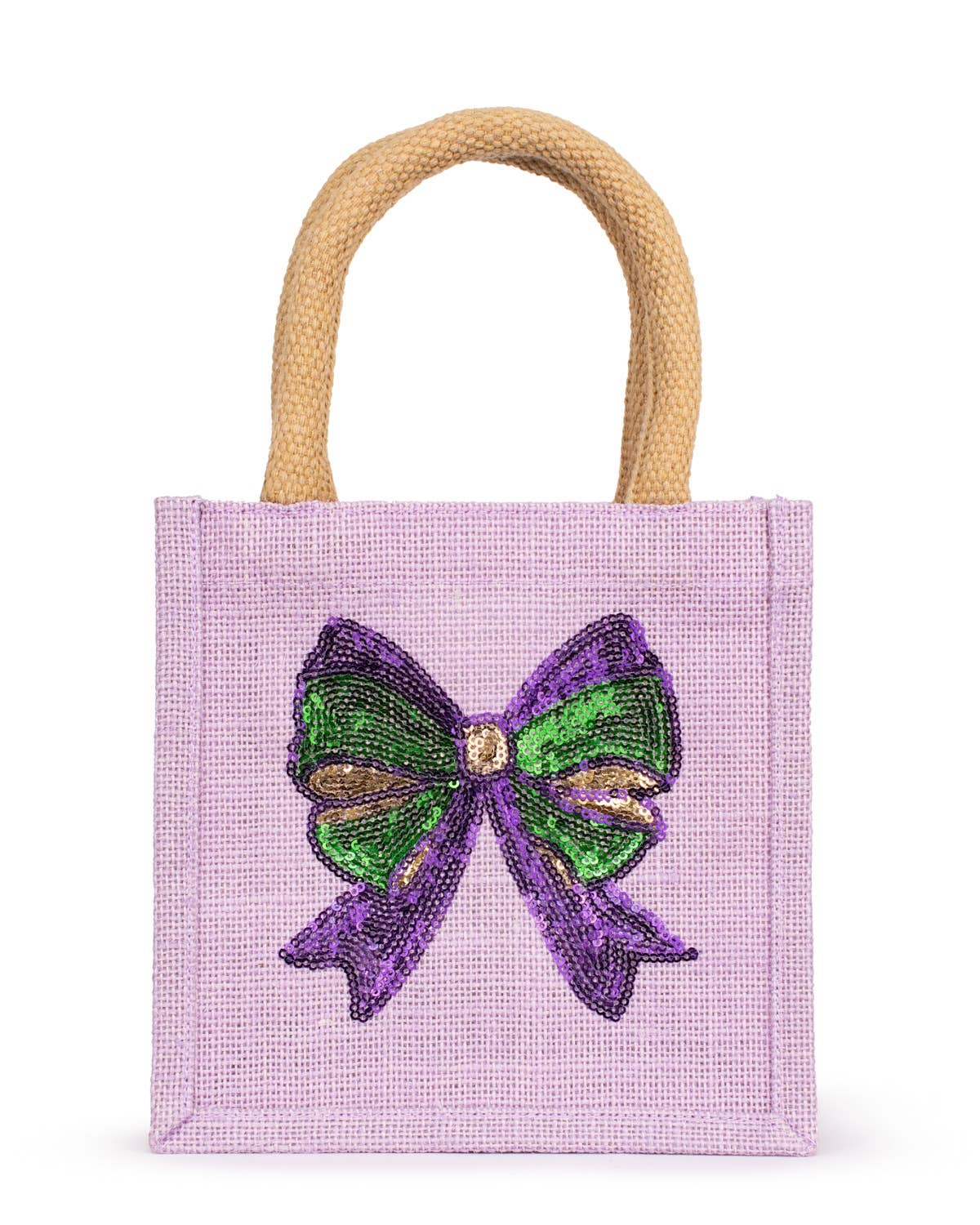 Mardi Bow Sequin Petite Gift Tote - 7x7x5 - Gabrielle's Biloxi
