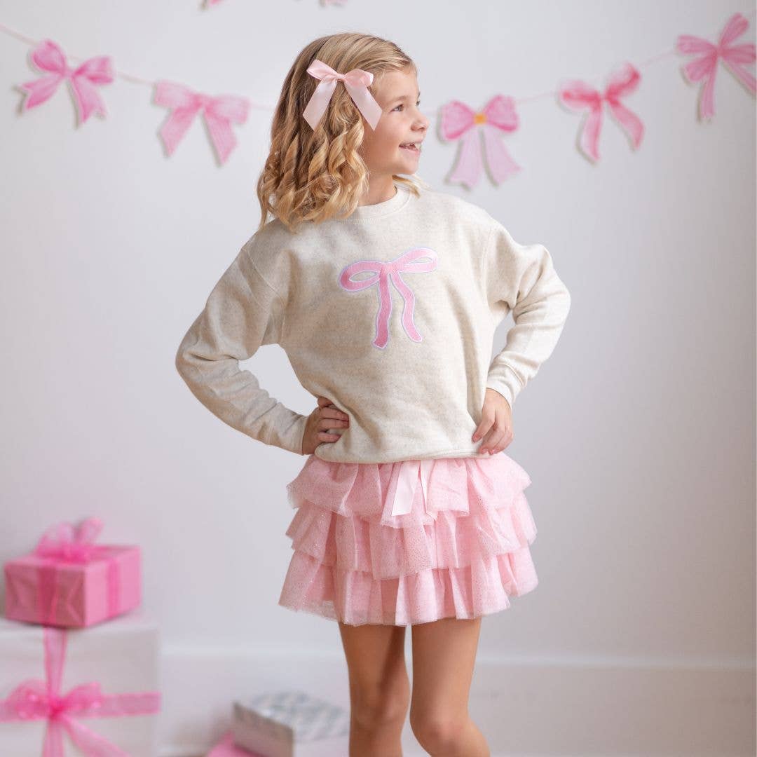 Kids Coquette Bow Patch Sweatshirt - Gabrielle's Biloxi