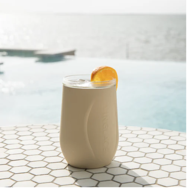 VineGlace Sand Stemless Wine Glass - Gabrielle's Biloxi