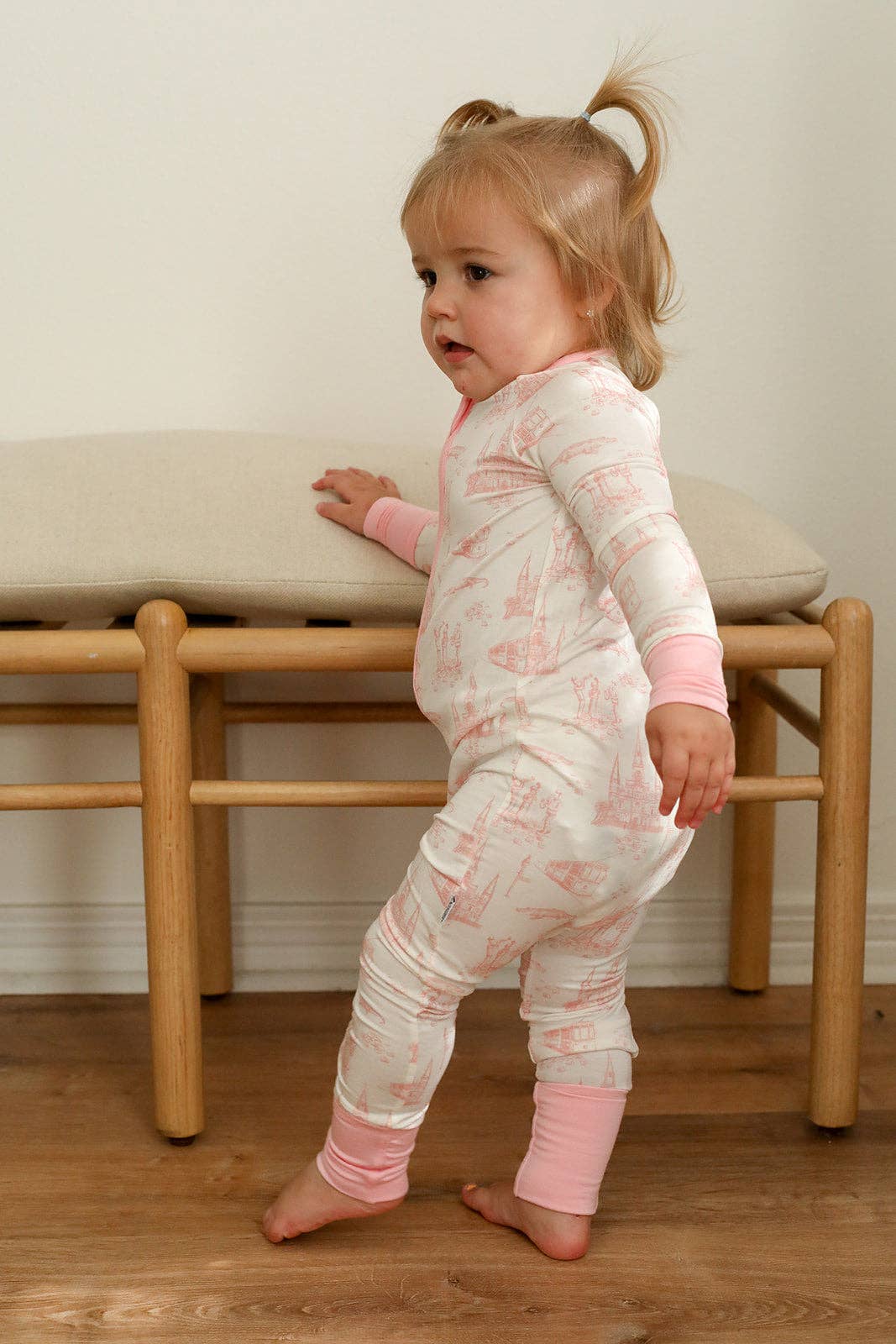 Pink Toile Double Zipper Bamboo Sleeper - Gabrielle's Biloxi