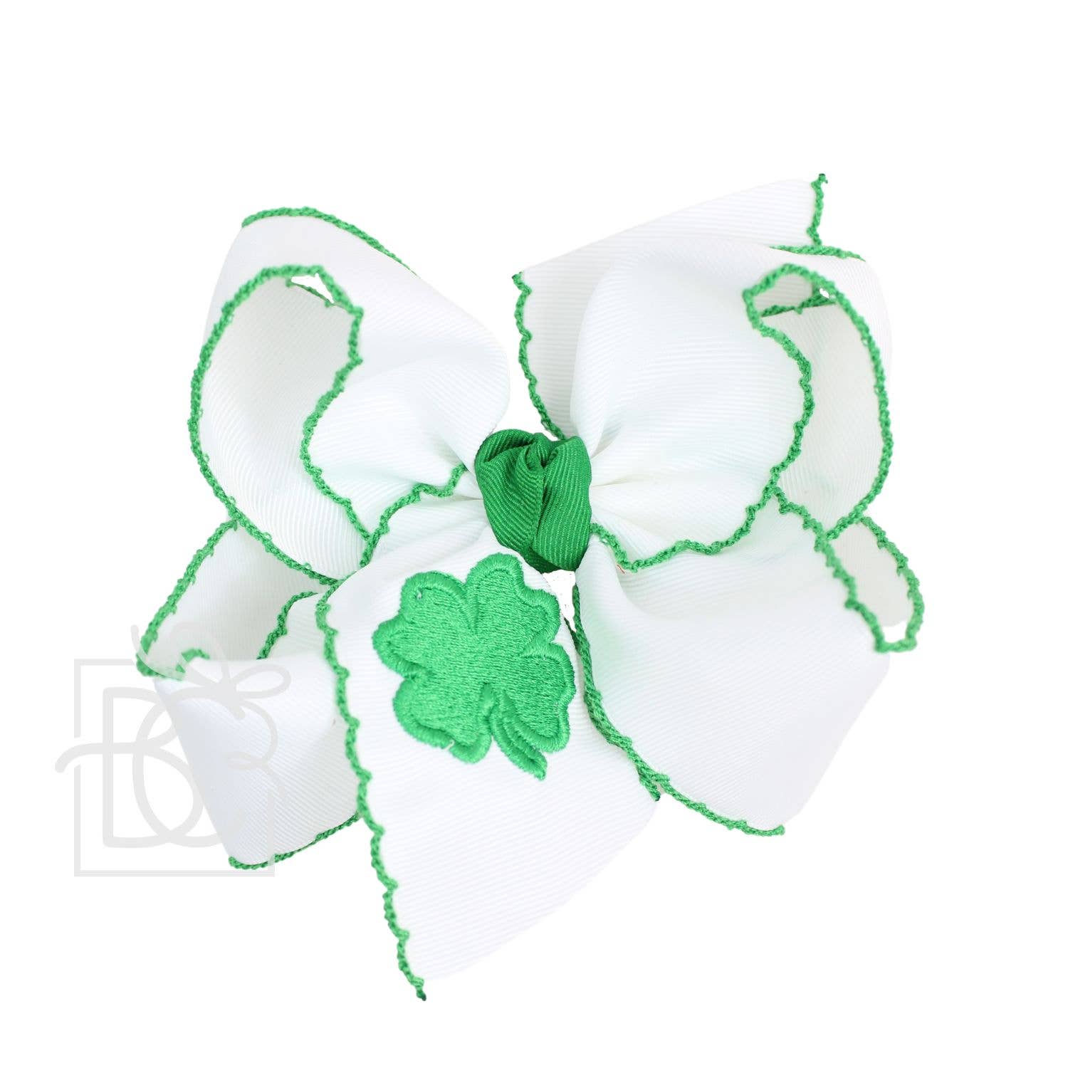 St. Patrick's Embroidered Crochet Edge Bow - Gabrielle's Biloxi