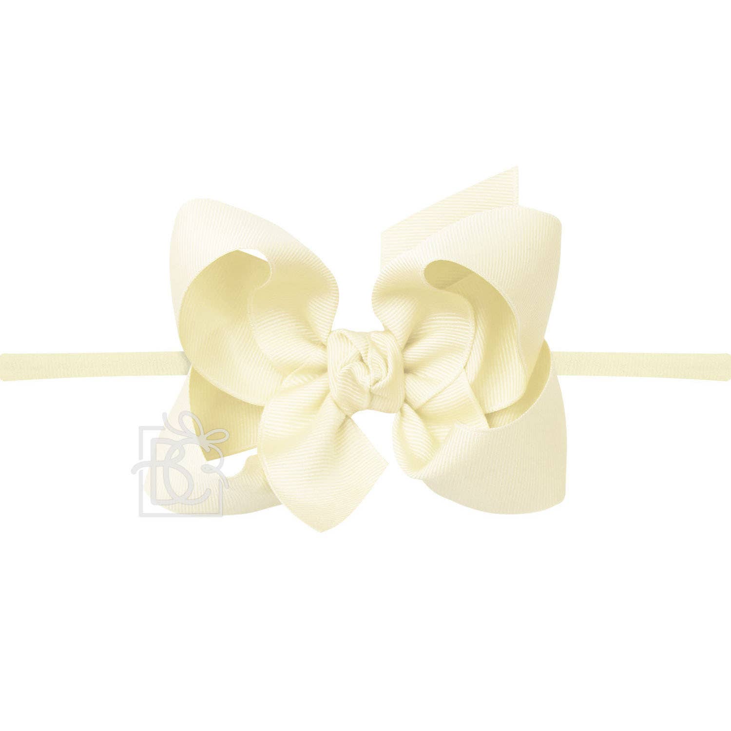 Pantyhose Headband with Signature Grosgrain Bow - Light Yellow - Gabrielle's Biloxi