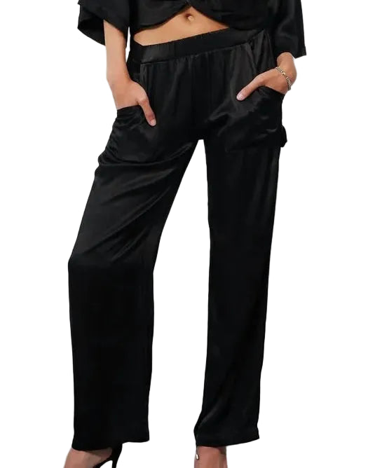 Bobi Wide Leg Panter Pant - Black