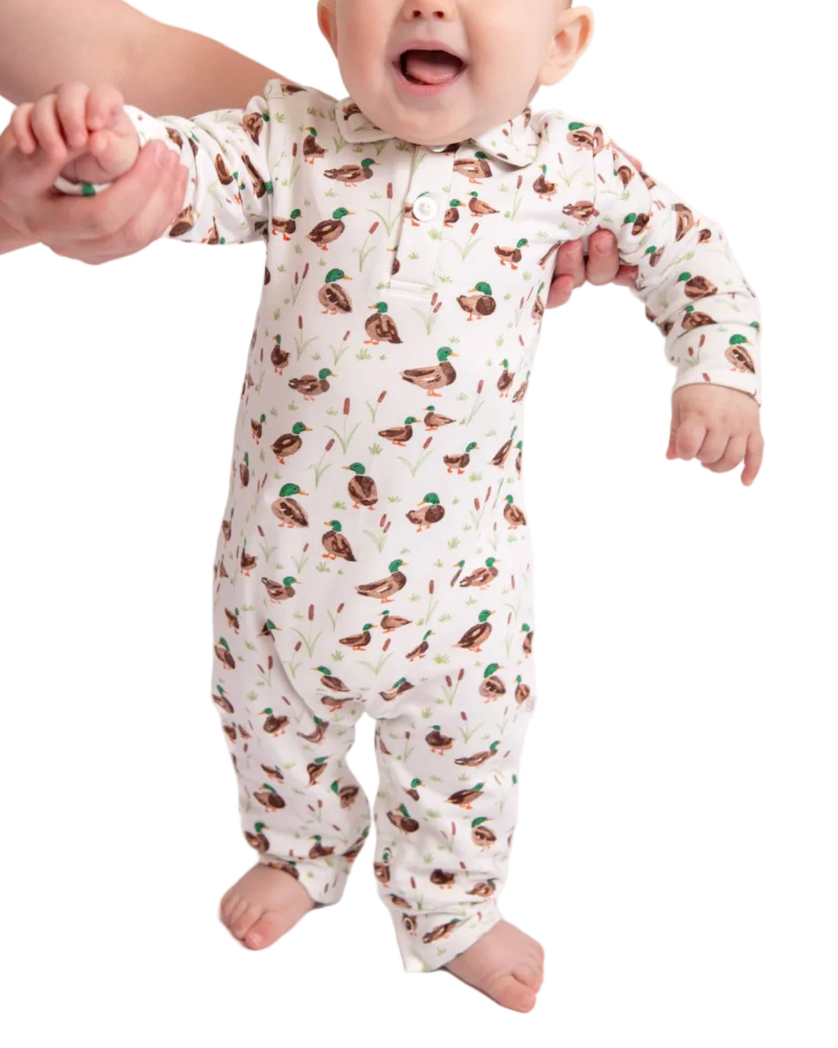 Mallard Drake Ducks- Sweatshirt Polo Romper