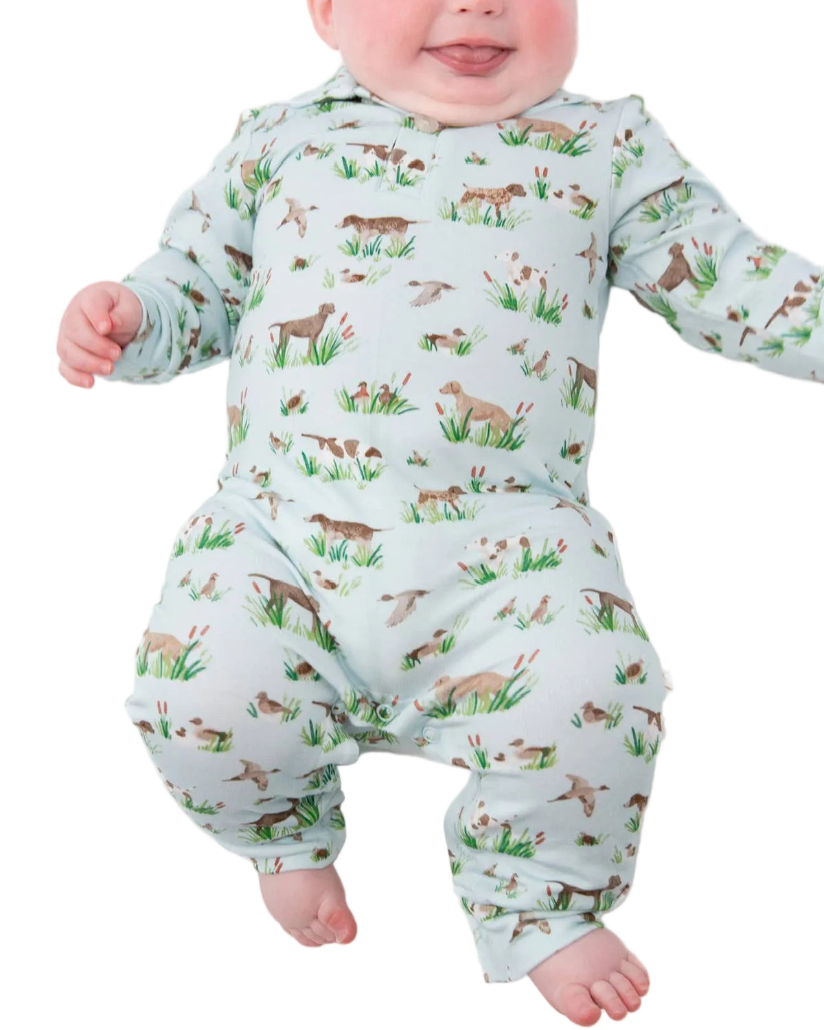 Delta Bird Hunting Dogs - Sweatshirt Polo Romper