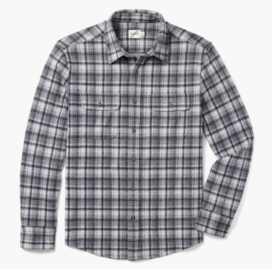 Fair Harbor The Dunewood Ultra Stretch Flannel - Charcoal Plaid - Gabrielle's Biloxi
