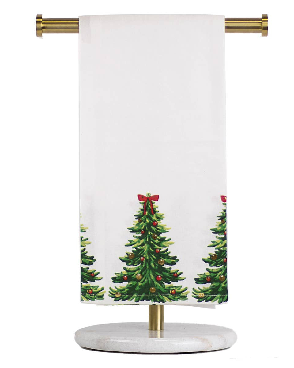 Noelle Tree Hand Towel White/Green/Red 20x28 - Gabrielle's Biloxi