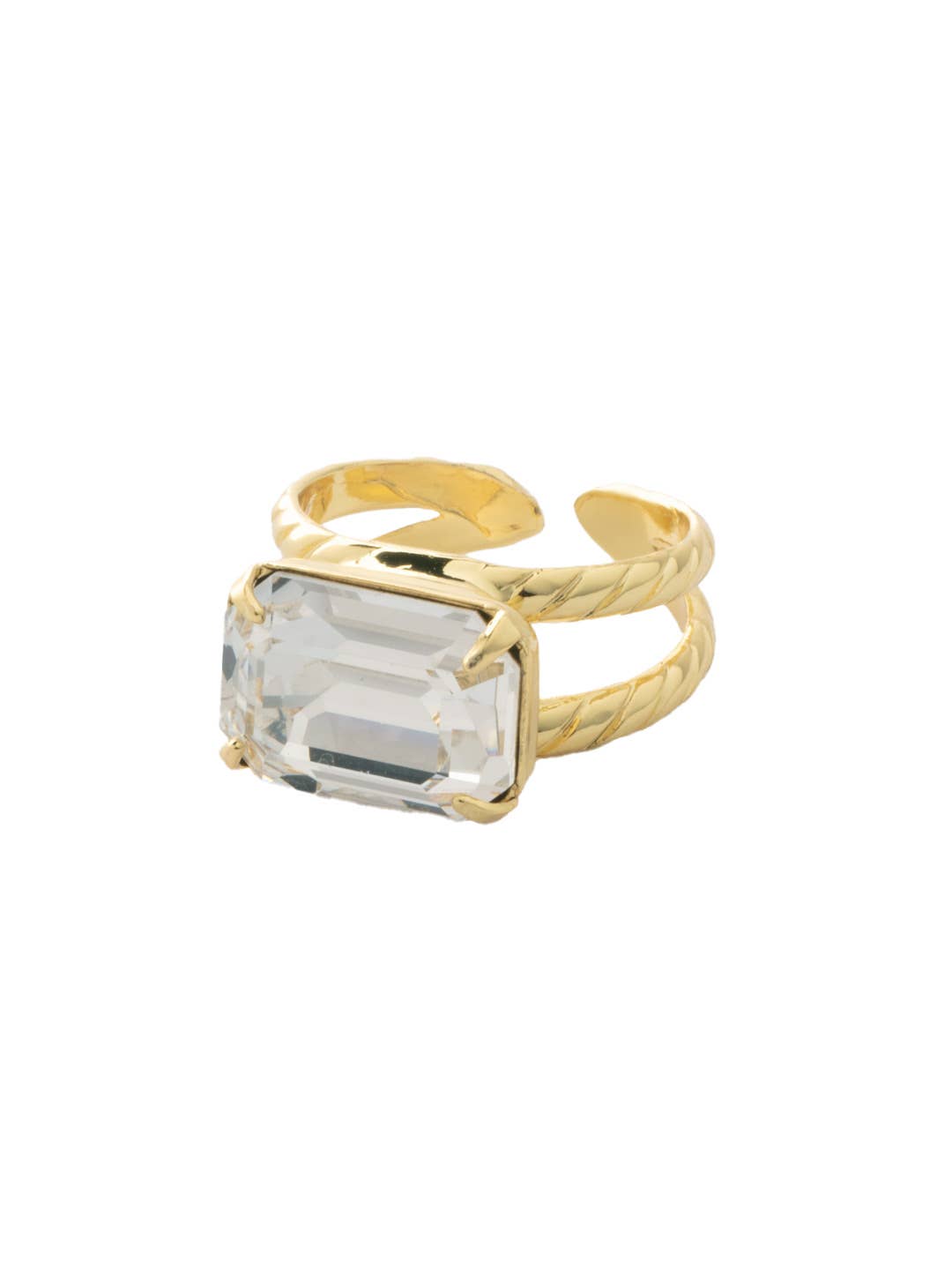 Emerald Cocktail Ring - Bright Gold Crystal - Gabrielle's Biloxi