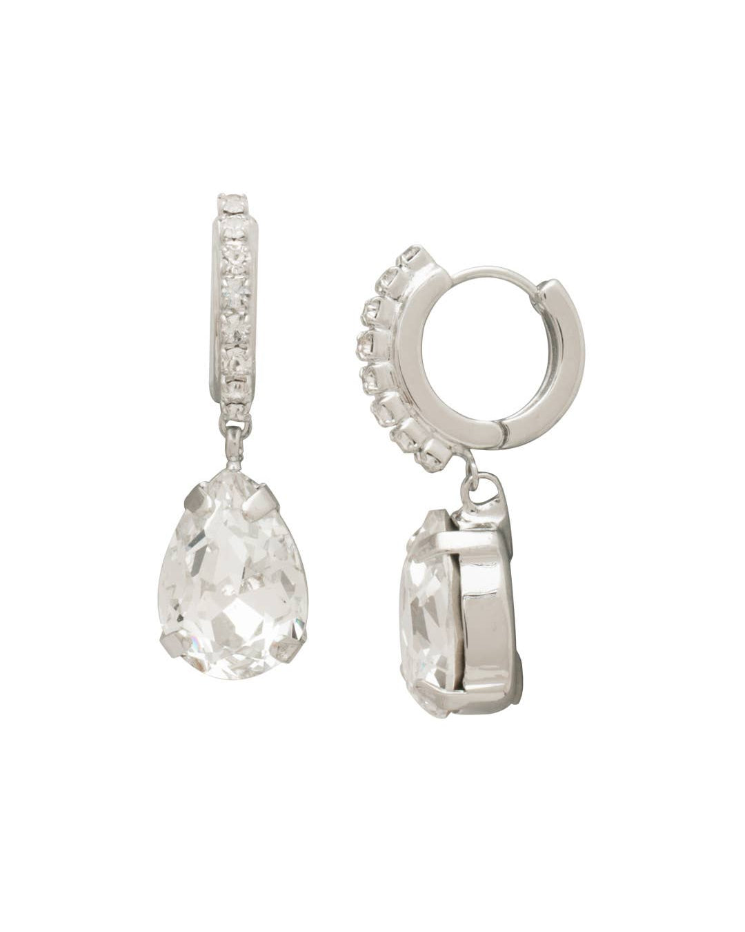Sorrelli Perfect Pear Embellished Huggie Hoop Earrings - Crystal