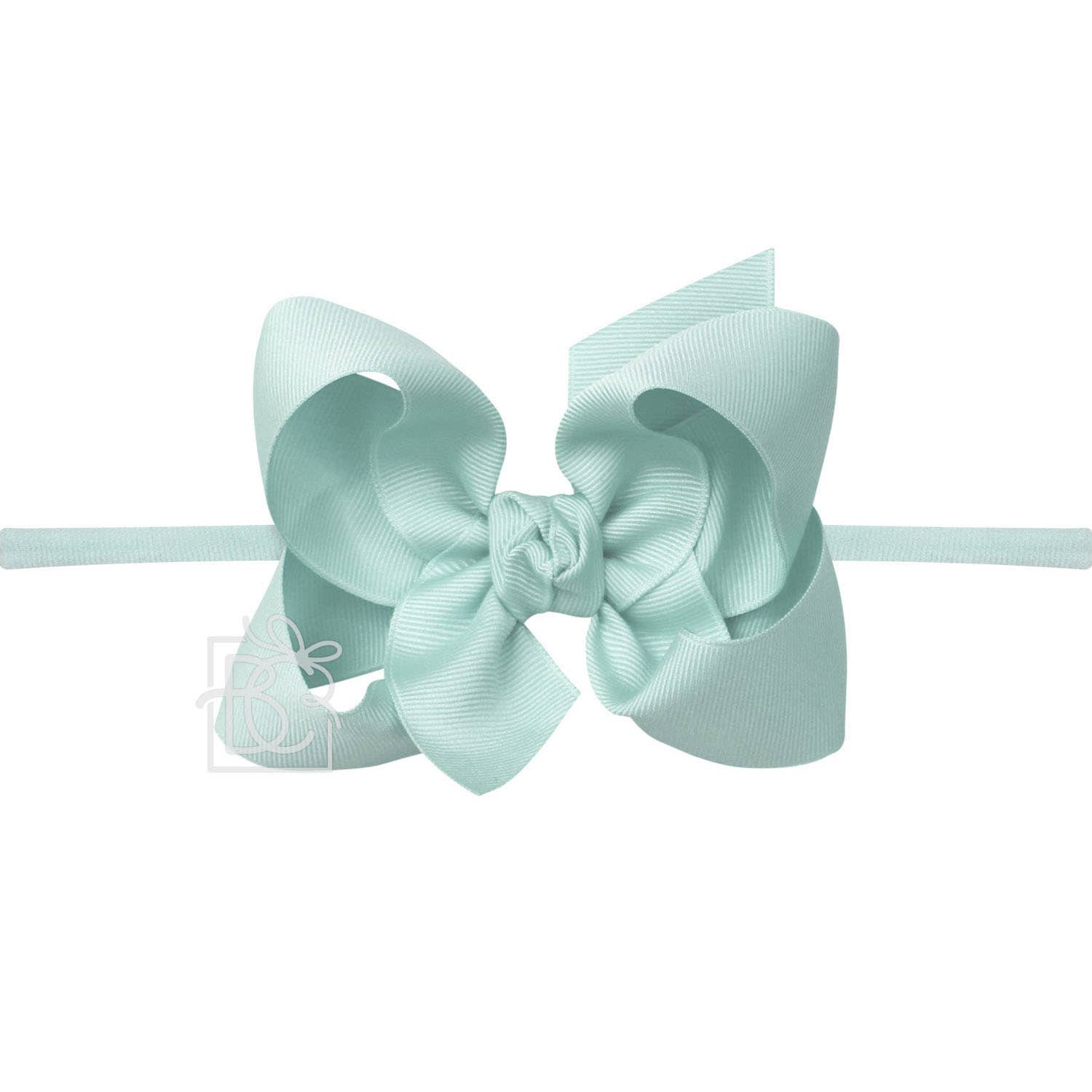 Pantyhose Headband with Signature Grosgrain Bow - Mineral Ice - Gabrielle's Biloxi