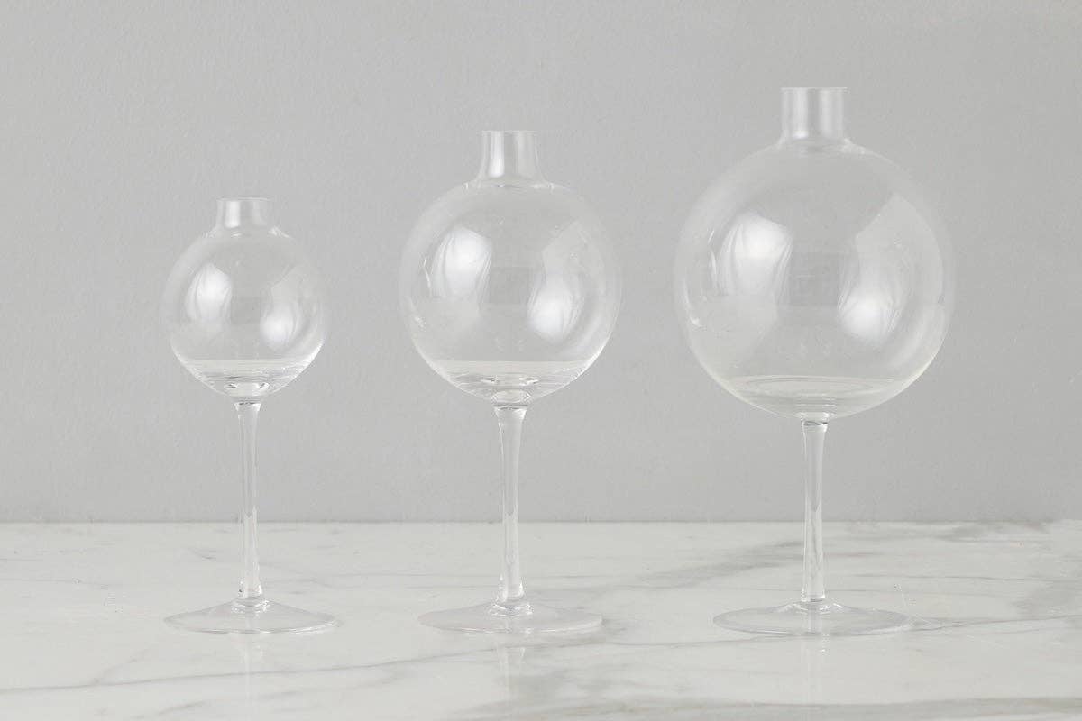 Etu Clear Wine Glass Shaped Flower Vase, Large - Gabrielle's Biloxi